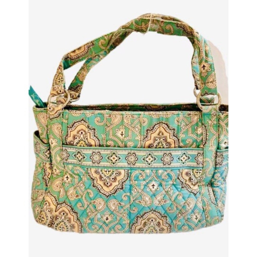 Vera Bradley Purse weekender Bag Turquoise Pockets Large